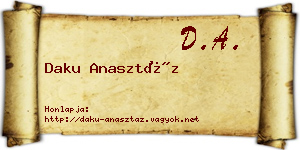 Daku Anasztáz névjegykártya
